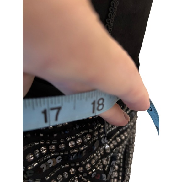 Parker Taha Silk Sequin Dress Halter Neck Sleeveless Party Cocktail‎ Black - Picture 12 of 13